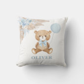 Coussin Balloon bleu Teddy Bear Boho Baby Boy Nursery (Recto)