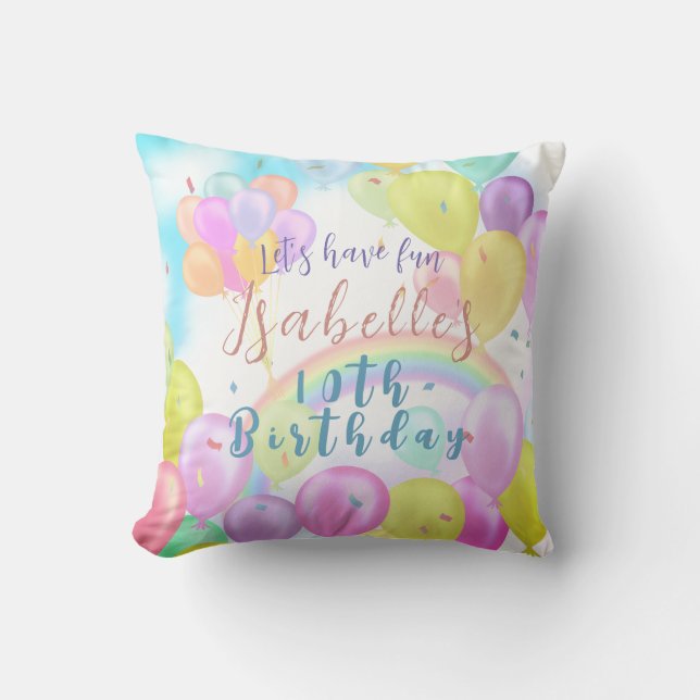 Coussin Balloon Pastel Anniversaire (Recto)