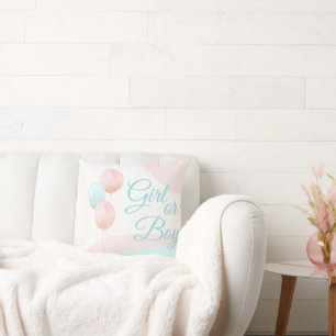 Coussin Balloons rose et bleu Révélation de genre garçon o