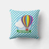 Coussin Ballotte à air chaud; bandes bleues et blanches (Verso)