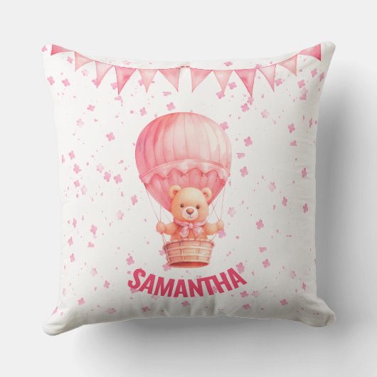 Coussin Ballotte à air rose Teddy Bear (Verso)