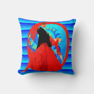 Coussin Ballroom Dance Couple Sur Arrière - plan Bleu