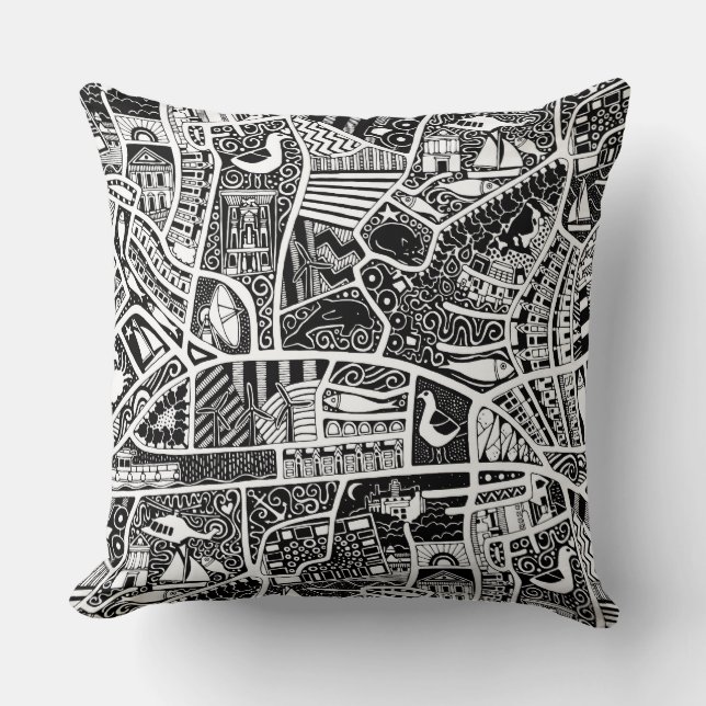 Coussin balnéaire rural noir (Recto)