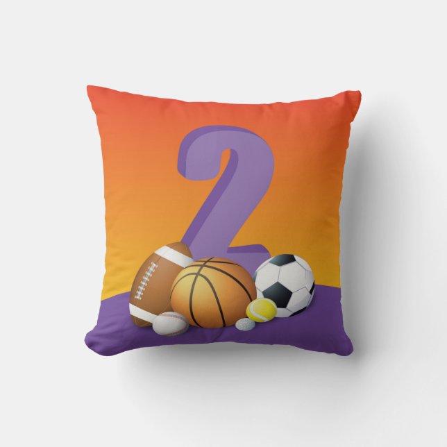 Coussin Bals de sport pour fille 2e anniversaire (Recto)