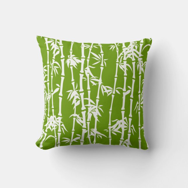 Coussin Bambou blanc vert personnalisé (Recto)
