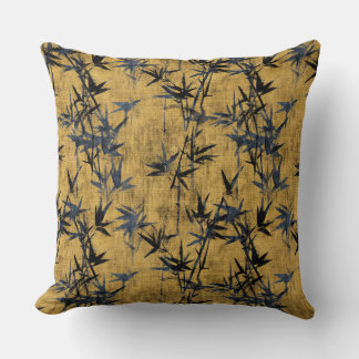 Coussin Bambou Noir Bleu