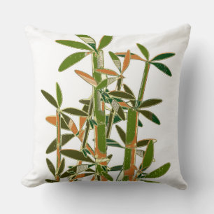Coussin Bambou vert isolé sur arrière - plan blanc