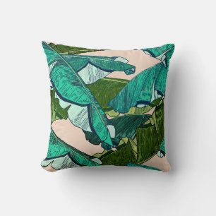 Coussin Banana Feuilles tropicaux sans couture Motif