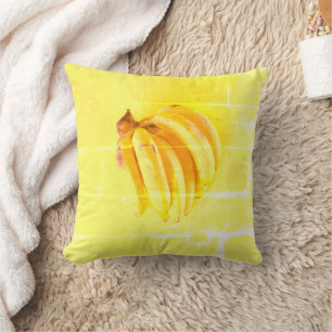 Coussin "Banane jaune" jolie photo. Acheter maintenant