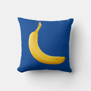 Coussin Banane jaune sur bleu