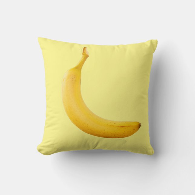 Coussin Banane jaune sur jaune (Recto)