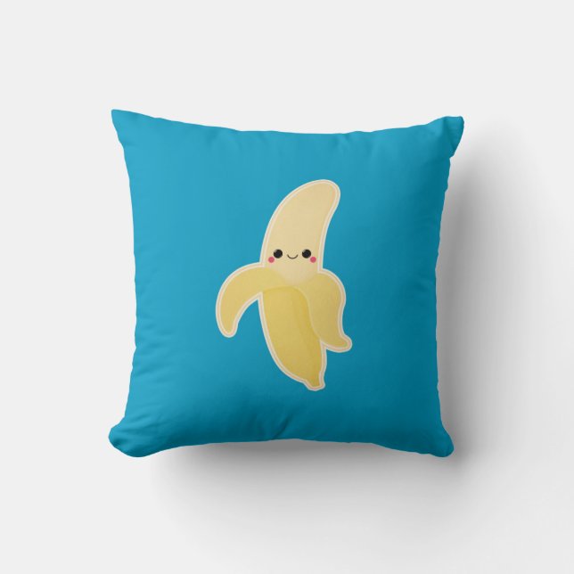 Coussin Banane mignonne de Kawaii (Recto)