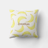 Coussin Bananes Jaune Nom simple Typographie des fruits (Verso)
