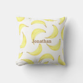 Coussin Bananes Jaune Nom simple Typographie des fruits (Recto)