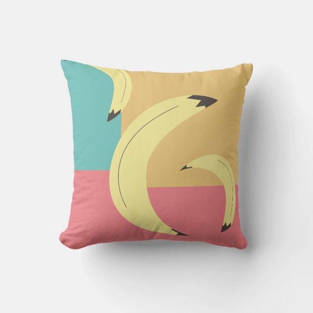 Coussin Bananes Rétro Formes Colorées (Recto)