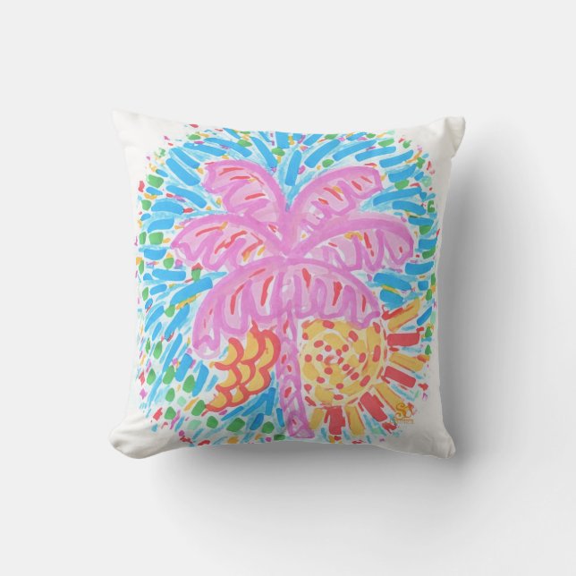 Coussin Bananier rose de Palm Beach (Recto)