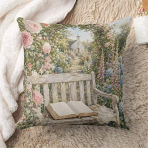 Coussin Banc de jardin de prière Chapelle Aquarelle
