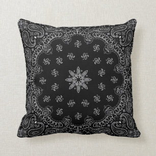 Coussin Bandana noir