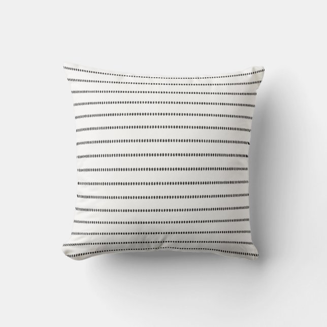 Coussin Bande blanche noire moderne  (Recto)