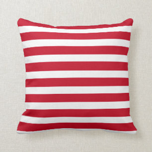 Coussin Bande côtière marine rouge et blanche