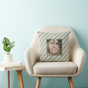 Coussin Bande de canne à sucre verte Fête de Noël