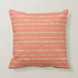 Coussin Bande de corail et d'or