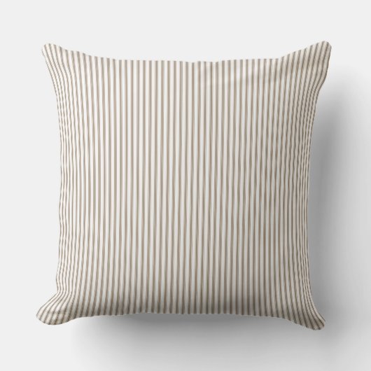 Coussin Bande de cueillette beige et blanche (Recto)