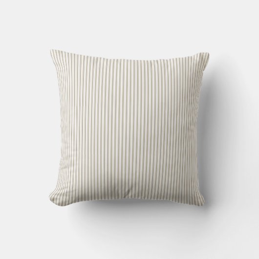 Coussin Bande de cueillette beige et blanche (Recto)