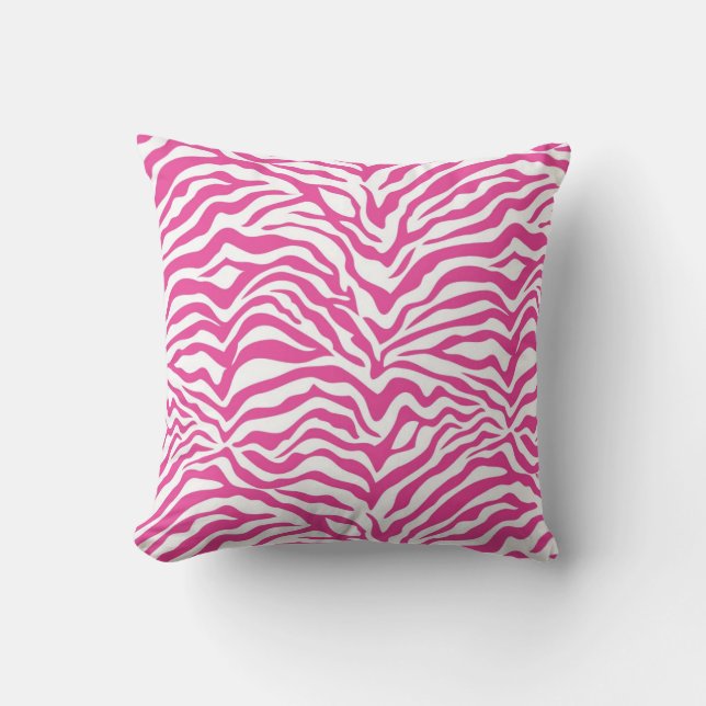 Coussin Bande de zèbre rose chaud (Recto)