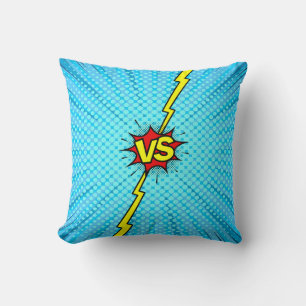 Coussin Bande dessinée contre arrière - plan, style pop-ar