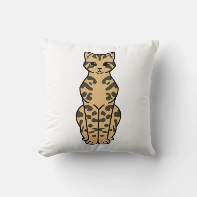 Coussin Bande dessinée de chat du Bengale (Recto)