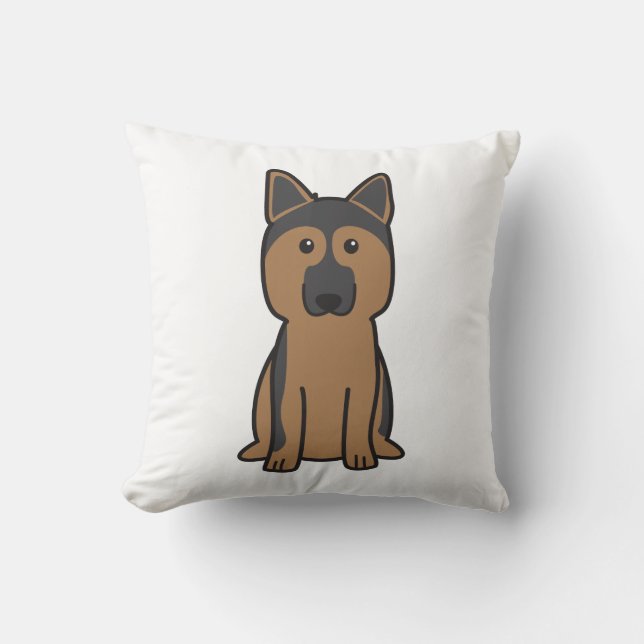 Coussin Bande dessinée de chien de berger allemand (Recto)