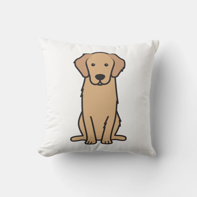 Coussin Bande dessinée de chien de golden retriever (Recto)