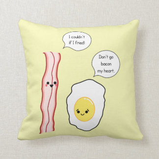 Coussin Bande dessinée mignonne de lard et d'oeufs