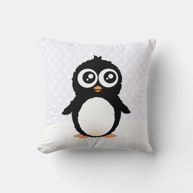 Coussin Bande dessinée mignonne de pingouin (Recto)