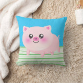 Coussin Bande dessinée mignonne de porc (Couverture)