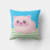 Coussin Bande dessinée mignonne de porc (Verso)