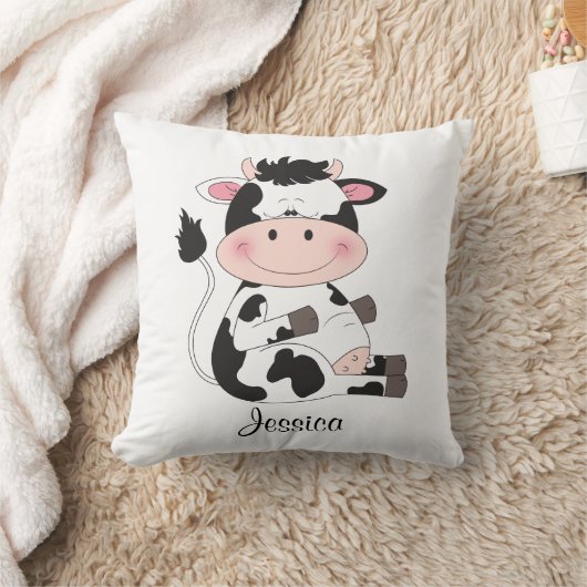 Coussin Bande dessinée mignonne de vache à bébé (Couverture)