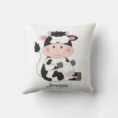 Coussin Bande dessinée mignonne de vache à bébé (Verso)