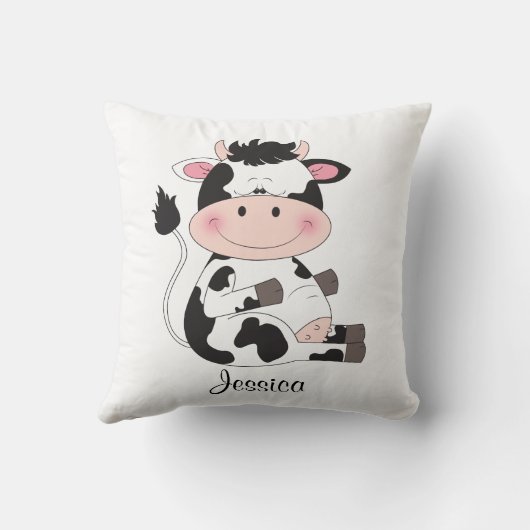 Coussin Bande dessinée mignonne de vache à bébé (Verso)