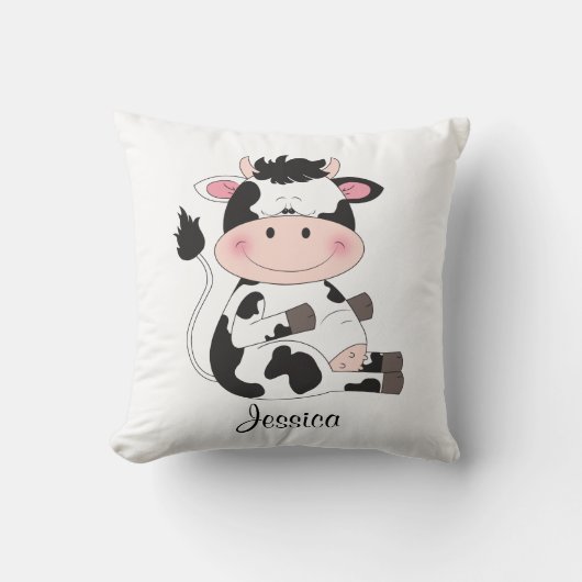 Coussin Bande dessinée mignonne de vache à bébé (Recto)