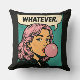 Coussin Bande dessinée rétro « Quoi qu'il en soit »