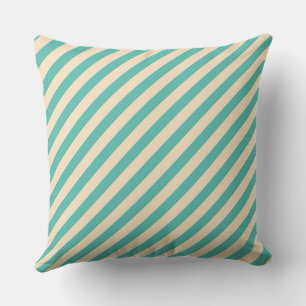 Coussin Bande diagonale verte Aqua