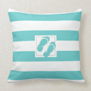 Coussin Bande latérale Aqua et White Pool avec Flipflops