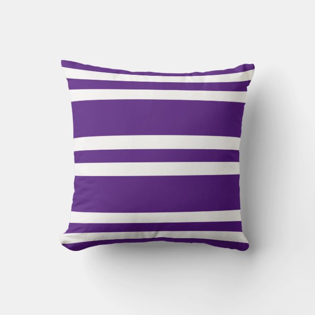 Coussin Bande royale violette et blanche (Recto)