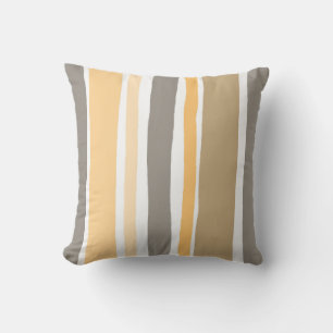 Coussin Bande simple jaune et gris