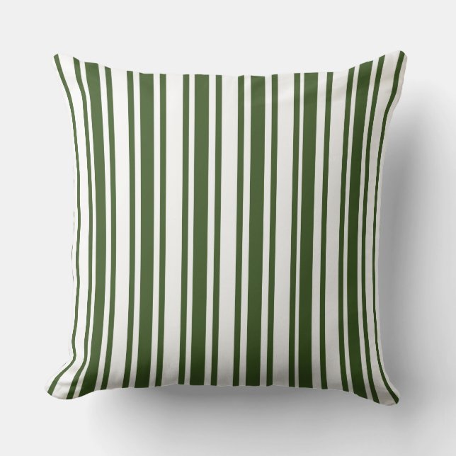 Coussin Bande verte d'olive/Coussin Chevron (Recto)