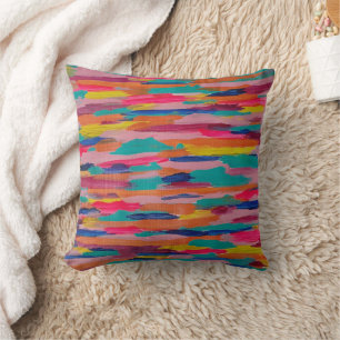 Coussin Bandes Abstraites roses