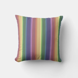 Coussin Bandes arc-en-ciel coupées