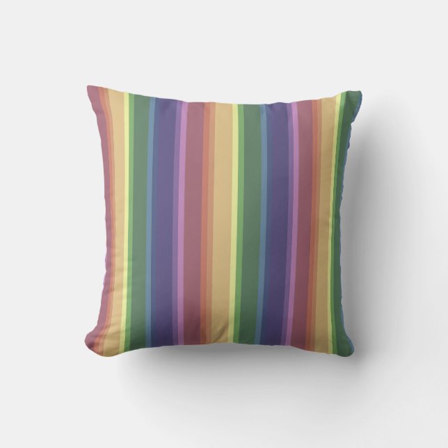 Coussin Bandes arc-en-ciel coupées (Recto)